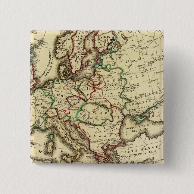 Europe ancient, modern button (Front)