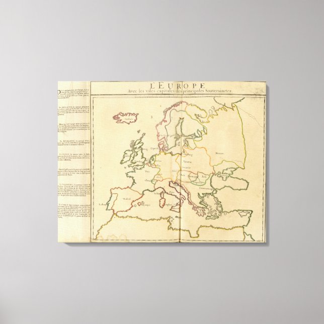 Europe and Major Cities Canvas Print (Front)