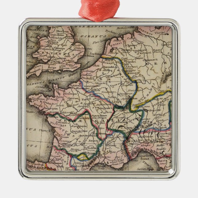 Europe Atlas Map Metal Ornament (Front)