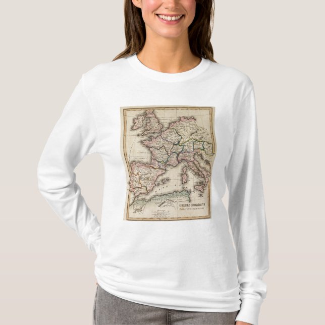 Europe Atlas Map T-Shirt (Front)