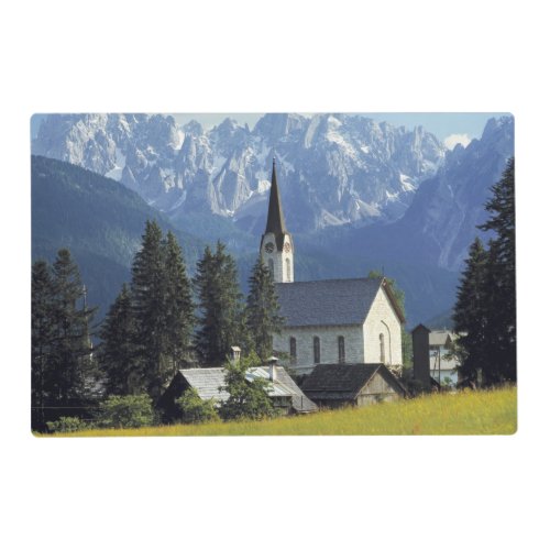 Europe Austria Gosau The spire of the church Placemat