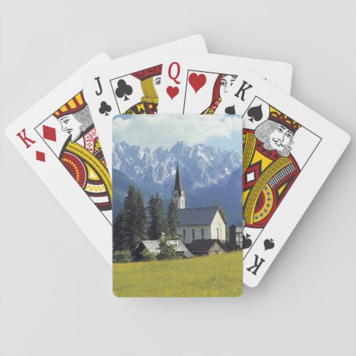 Europe Austria Gosau The spire of the church Poker Cards