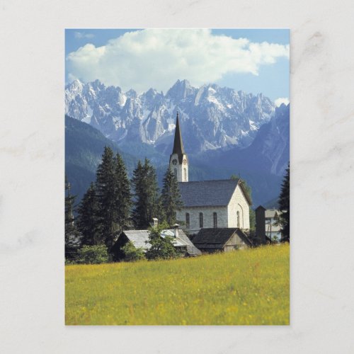 Europe Austria Gosau The spire of the church Postcard