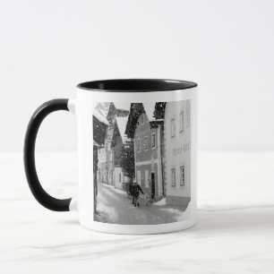 Europe, Austria, Hallstat. Snowy street Mug