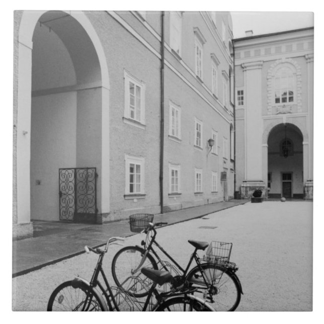 Europe, Austria, Salzburg. Bicycles in the Ceramic Tile (Front)