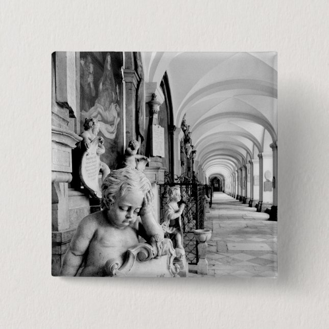 Europe, Austria, Salzburg. Cherub and monument 2 Button (Front)