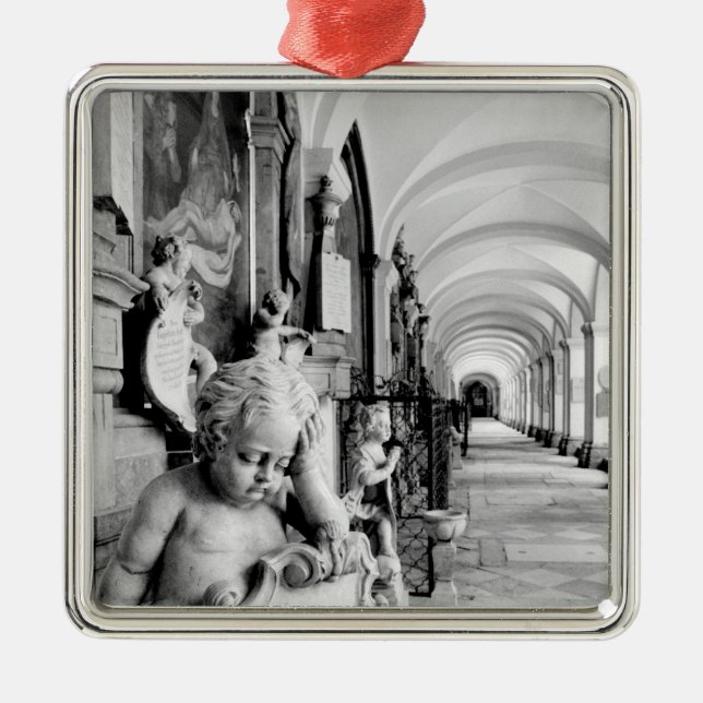 Europe, Austria, Salzburg. Cherub and monument 2 Metal Ornament (Front)