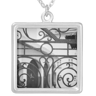 Europe, Austria, Salzburg. Detail of metal gate, Silver Plated Necklace