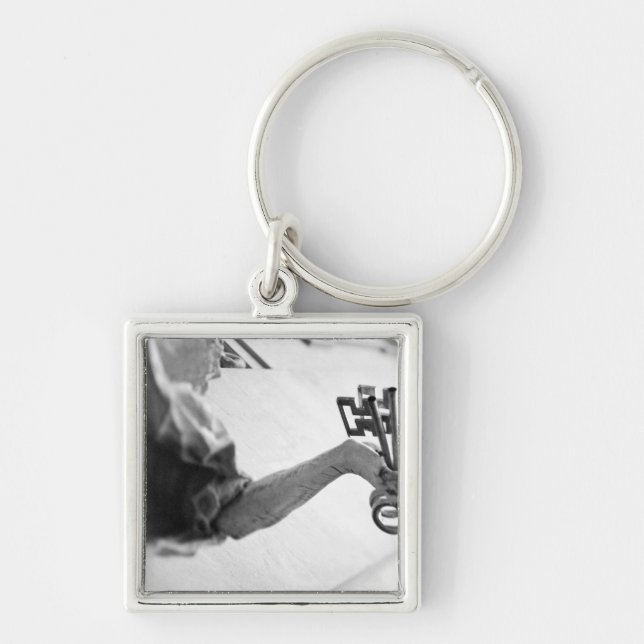 Europe, Austria, Salzburg. Statue with keys Keychain (Front)