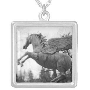 Europe, Austria, Salzburg. Winged horse statue, 2 Silver Plated Necklace