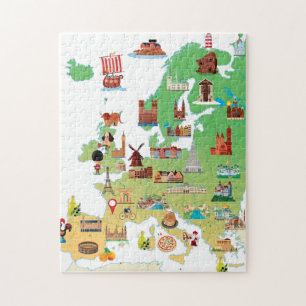 Europe Cartoon Map Jigsaw Puzzle
