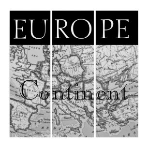 Europe Continent Map Triptych
