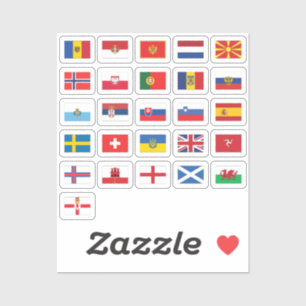 Europe Country Flags Collection M-Z Sticker