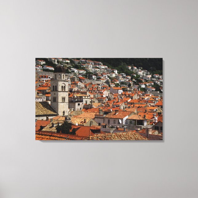 Europe, Croatia. Medieval walled city of Canvas Print (Front)