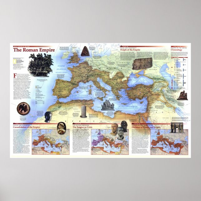 " Europe: Detailed Roman Empire History map ... Poster (Front)