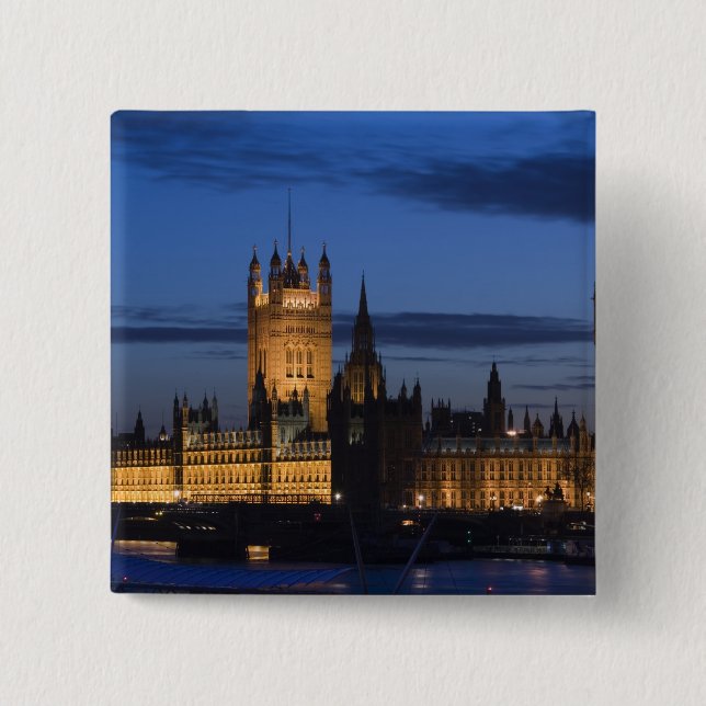 Europe, ENGLAND, London: Houses of Parliament / Pinback Button (Front)
