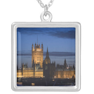 Europe, ENGLAND, London: Houses of Parliament / Silver Plated Necklace