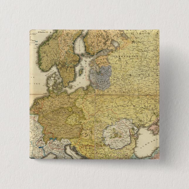 Europe Ethnography Map Pinback Button (Front)
