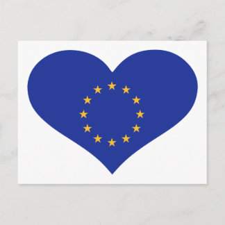Europe EU flag heart Postcard