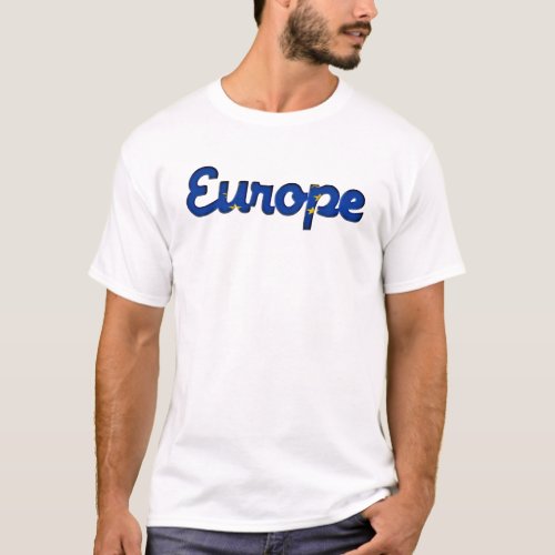 Europe European Union Flag Colors Typography T_Shirt