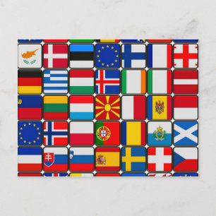 europe flags World and peace Postcard