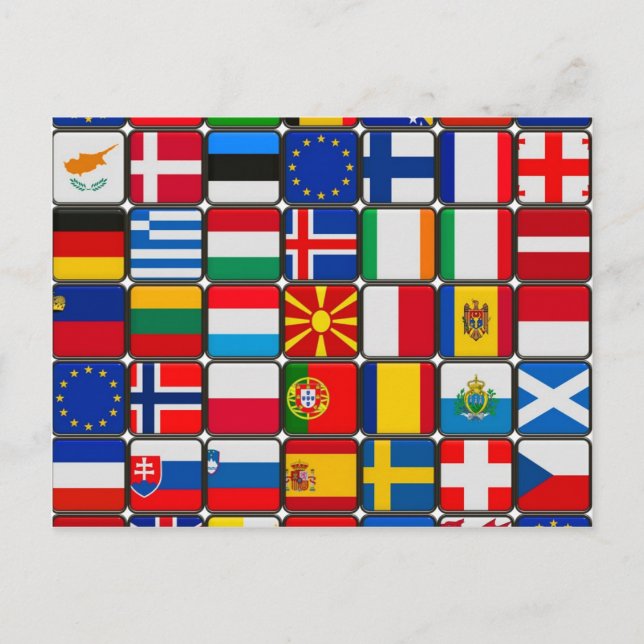 europe flags  World and peace Postcard (Front)
