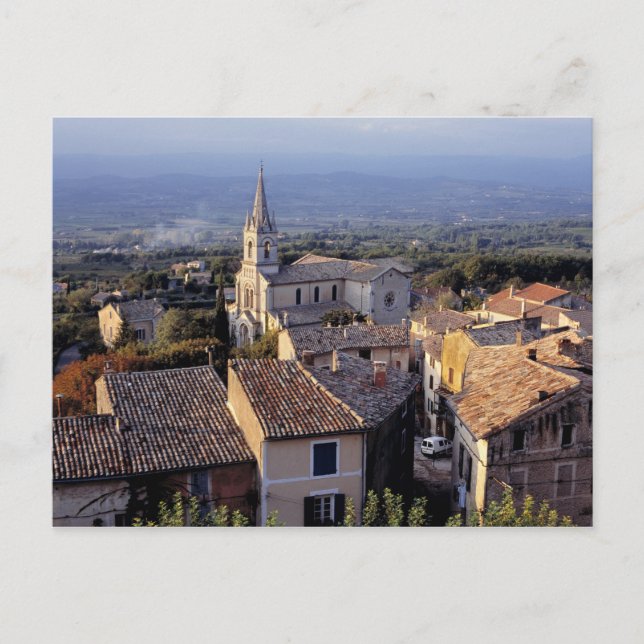 Europe, France, Bonnieux. Sunset light falls Postcard (Front)