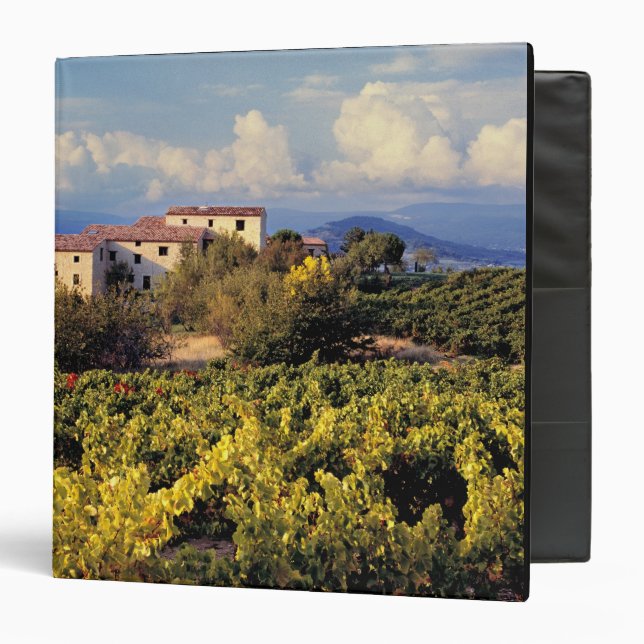 Europe, France, Bonnieux. Vineyards cover the 3 Ring Binder (Front/Inside)