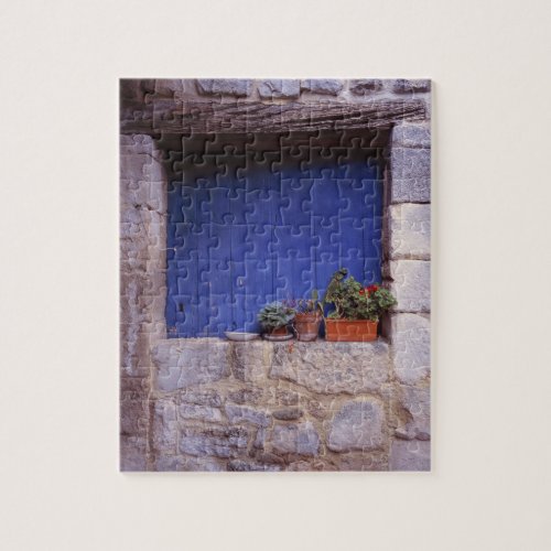 Europe France Cereste A blue door adds color Jigsaw Puzzle