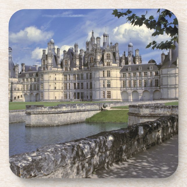 Europe, France, Chambord. Imposing Chateau Beverage Coaster (Front)
