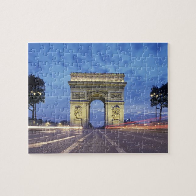 Europe, France, Paris. Arc de Triomphe as viewed Jigsaw Puzzle (Horizontal)