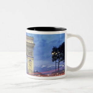 Europe, France, Paris. Arc de Triomphe as viewed Two-Tone Coffee Mug