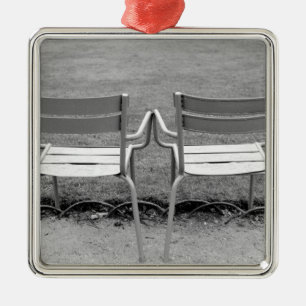 Europe, France, Paris. Chairs, Jardin du 2 Metal Ornament