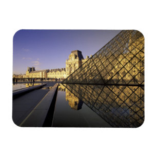 Europe, France, Paris. Le Louvre and glass Magnet