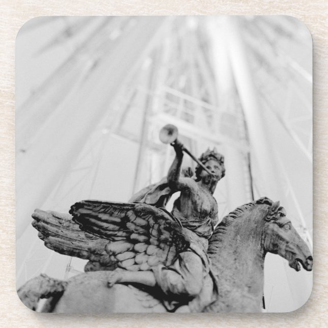 Europe, France, Paris. Statue and Ferris Wheel, 2 Beverage Coaster (Front)