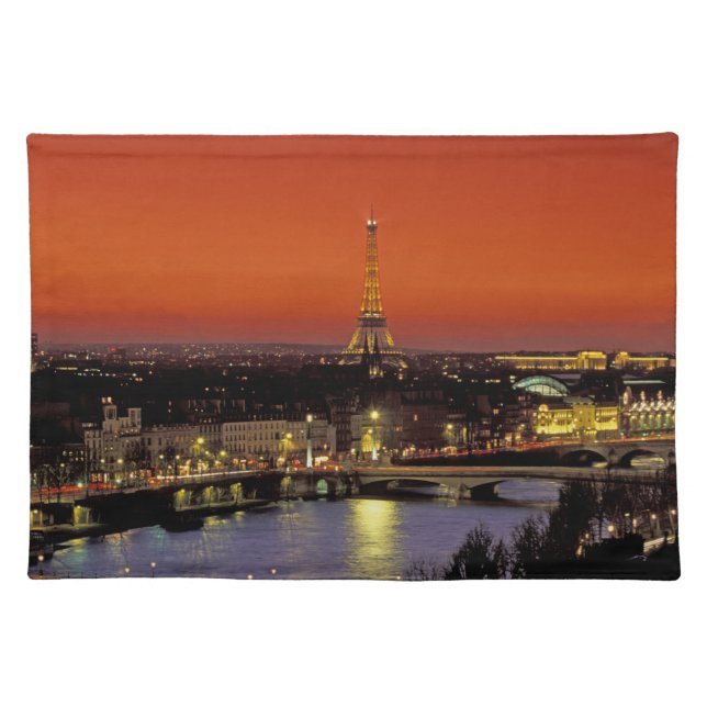 Europe, France, Paris. Sunset view of Eiffel Cloth Placemat (Front)
