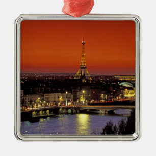 Europe, France, Paris. Sunset view of Eiffel Metal Ornament