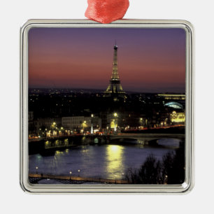 Europe, France, Paris, Sunset view of Eiffel Metal Ornament