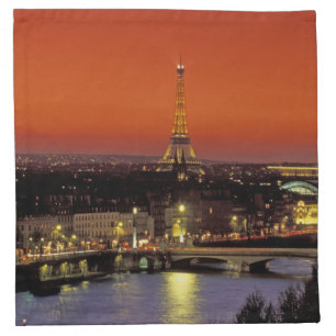 Europe, France, Paris. Sunset view of Eiffel Napkin