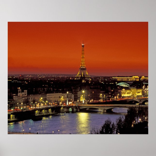 Europe, France, Paris. Sunset view of Eiffel Poster (Front)