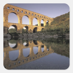 Europe, France, Provence, Gard; Pont du Gard, Square Sticker
