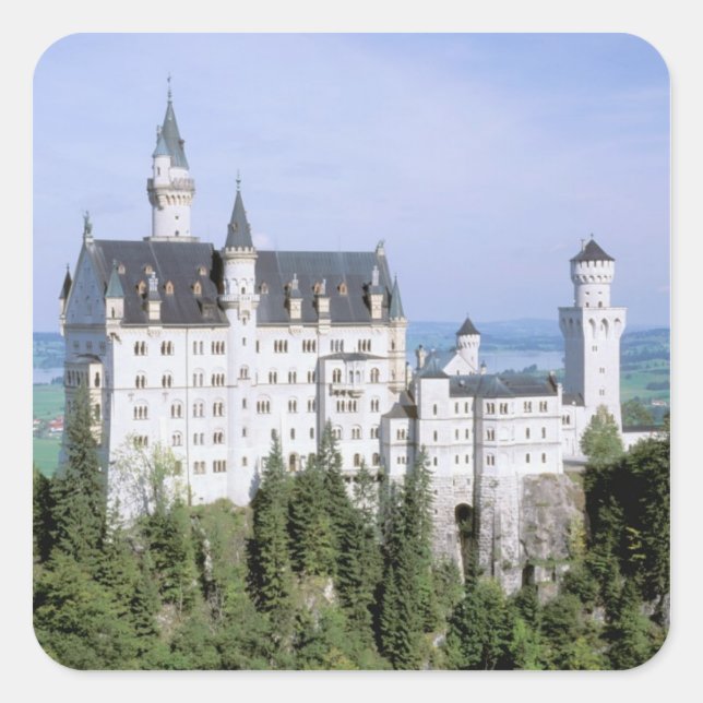 Europe, Germany, Neuschwanstein Castle, built Square Sticker (Front)