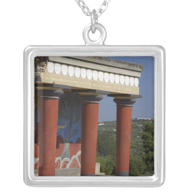 Europe, Greece, Crete (aka Kriti), Heraklion Silver Plated Necklace (Front)