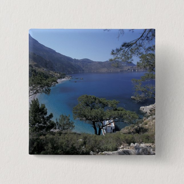Europe, Greece, Karpathos, Dodecanese; Apella Pinback Button (Front)