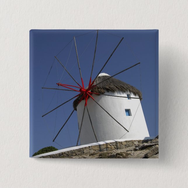 Europe, Greece, Mykonos. 3 Pinback Button (Front)