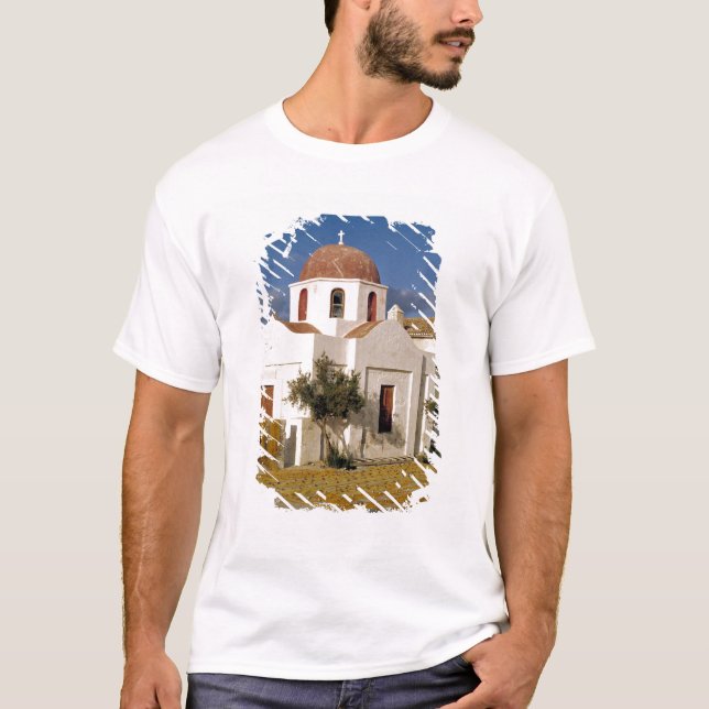 Europe, Greece, Mykonos. Fishing nets dry on the T-Shirt (Front)