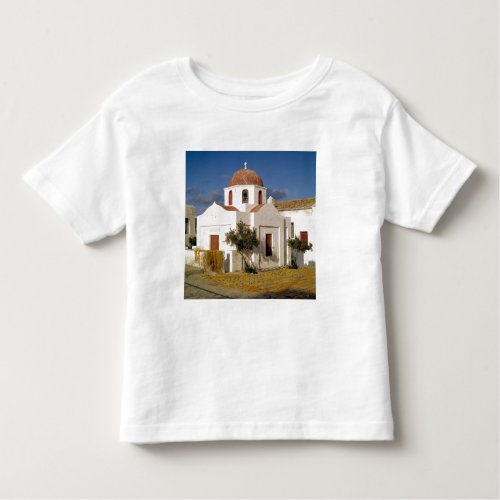 Europe Greece Mykonos Fishing nets dry on the Toddler T_shirt
