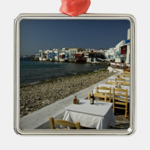 Europe, Greece, Mykonos. Views of the seaside Metal Ornament