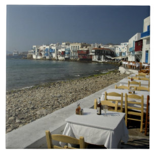 Europe, Greece, Mykonos. Views of the seaside Tile