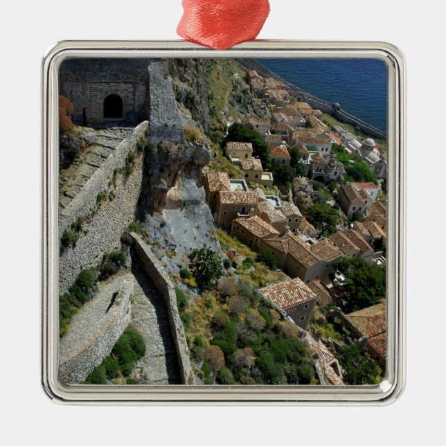 Europe, Greece, Peloponnese, Monemvasia Metal Ornament (Front)